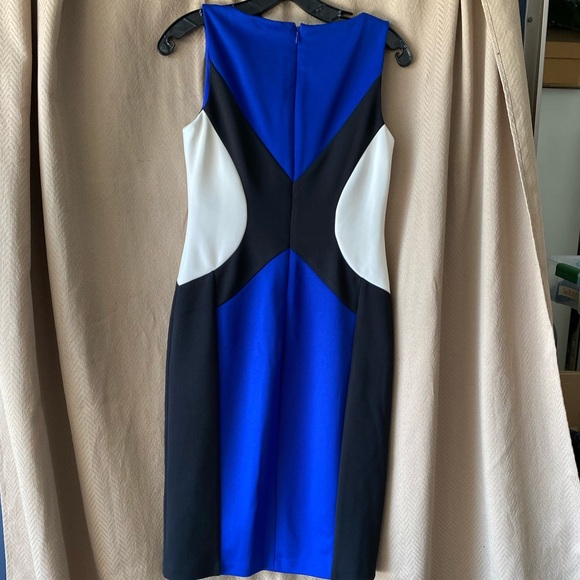 INC Dress Royal Blue, Black, Cream - Picture 2 of 3